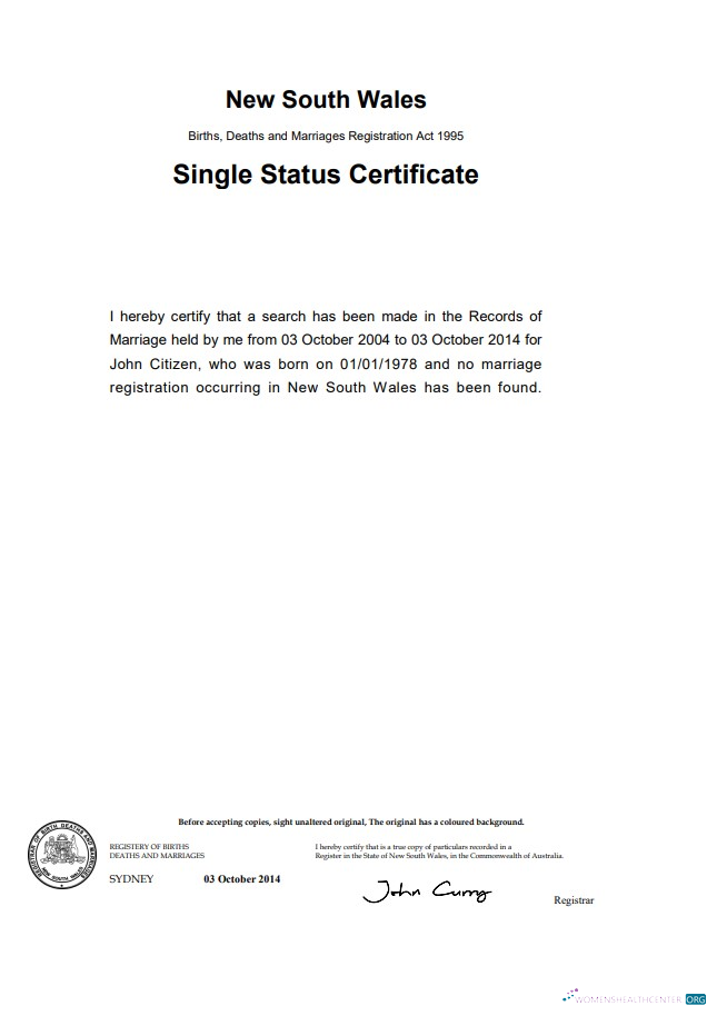 Download Australia New South Wales divorce certificate template in Word Photoshop template
